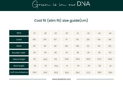 Cool fit size guide